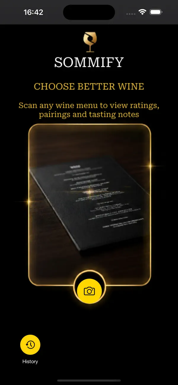 Sommify scanning a wine menu on an iPhone